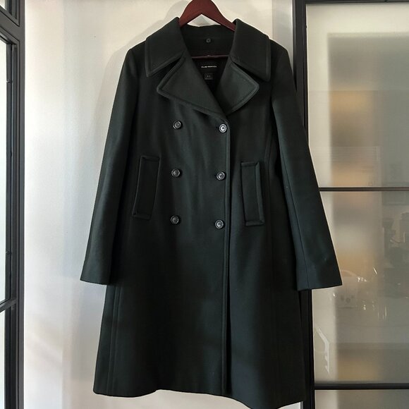 Club Monaco Luxurious Double-Breasted Peacoat - Dark Green / Olive - Size Medium - Picture 3 of 4